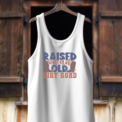 Unisex Shirt Adult Tank Top / XS / White Raised on an Old Dirt Road Shirt