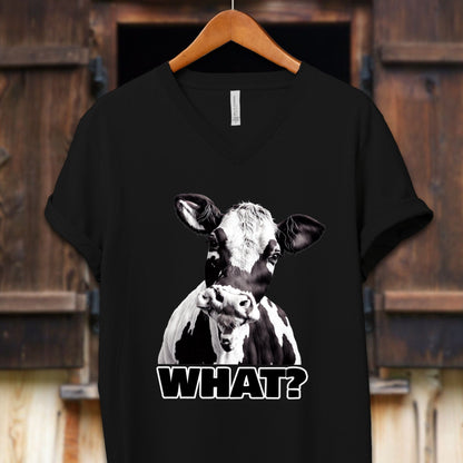 Unisex Shirt Adult V-neck / S / Black Cow Shirt