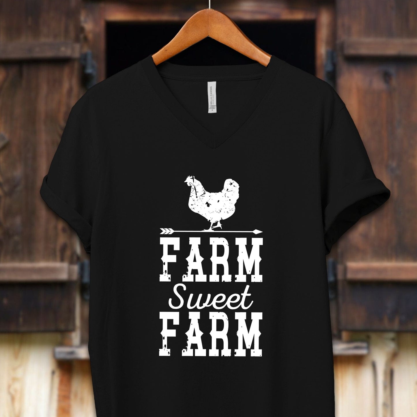 Unisex Shirt Adult V-neck / S / Black Farm Sweet Farm Shirt