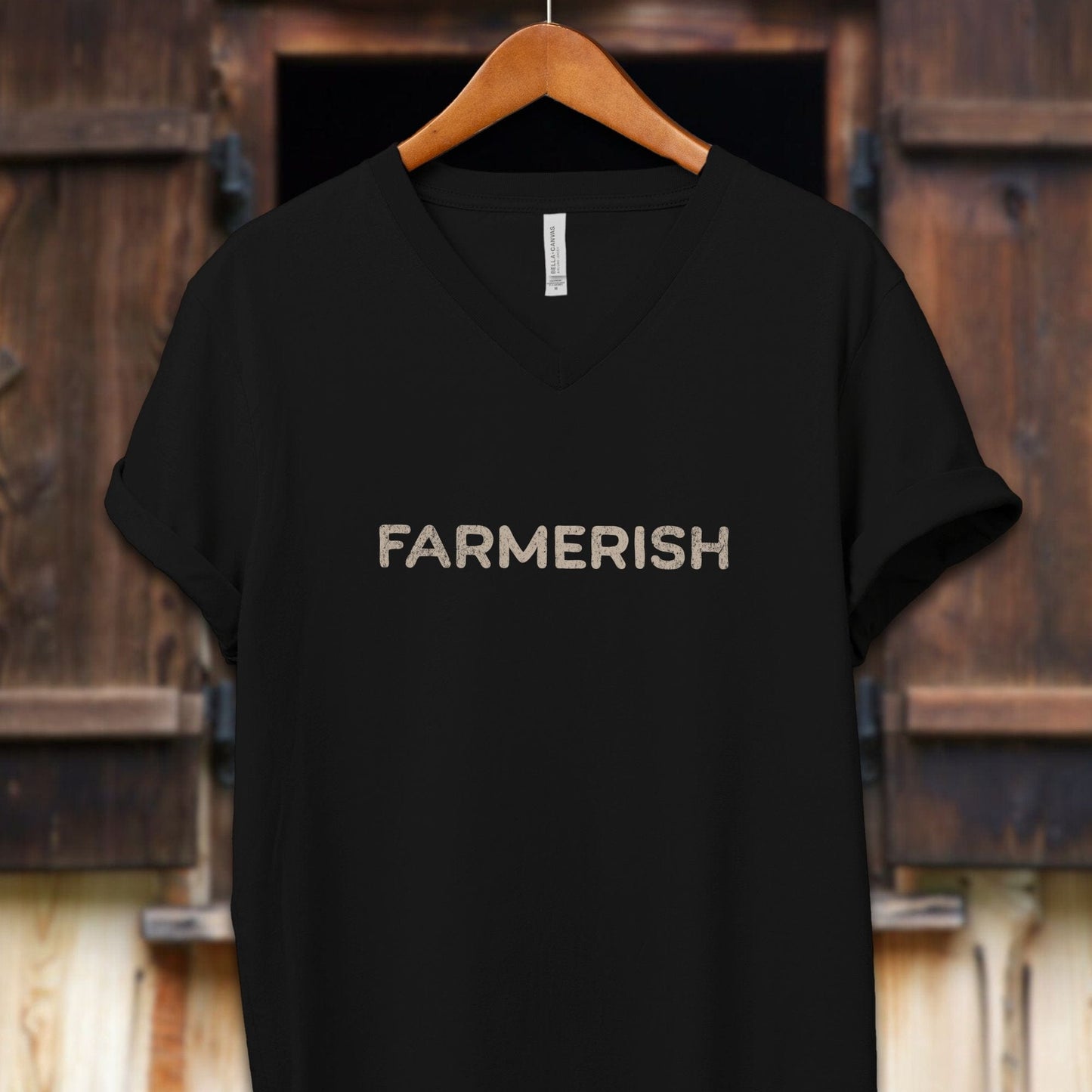 Unisex Shirt Adult V-neck / S / Black Farmerish Shirt