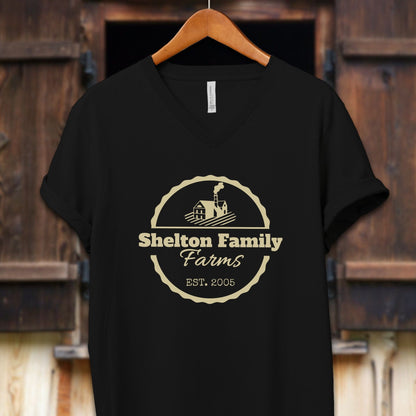 Unisex Shirt Adult V-neck / S / Black Personalized Farm/Ranch Shirt