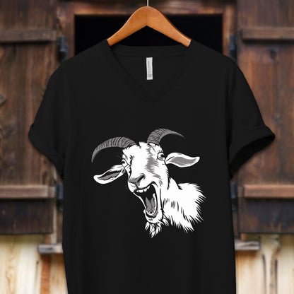 Unisex Shirt Adult V-neck / S / Black Screaming Goat Shirt