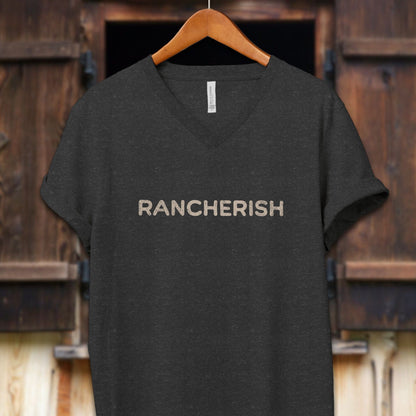 Unisex Shirt Adult V-neck / S / Dark Grey Heather Rancherish Shirt