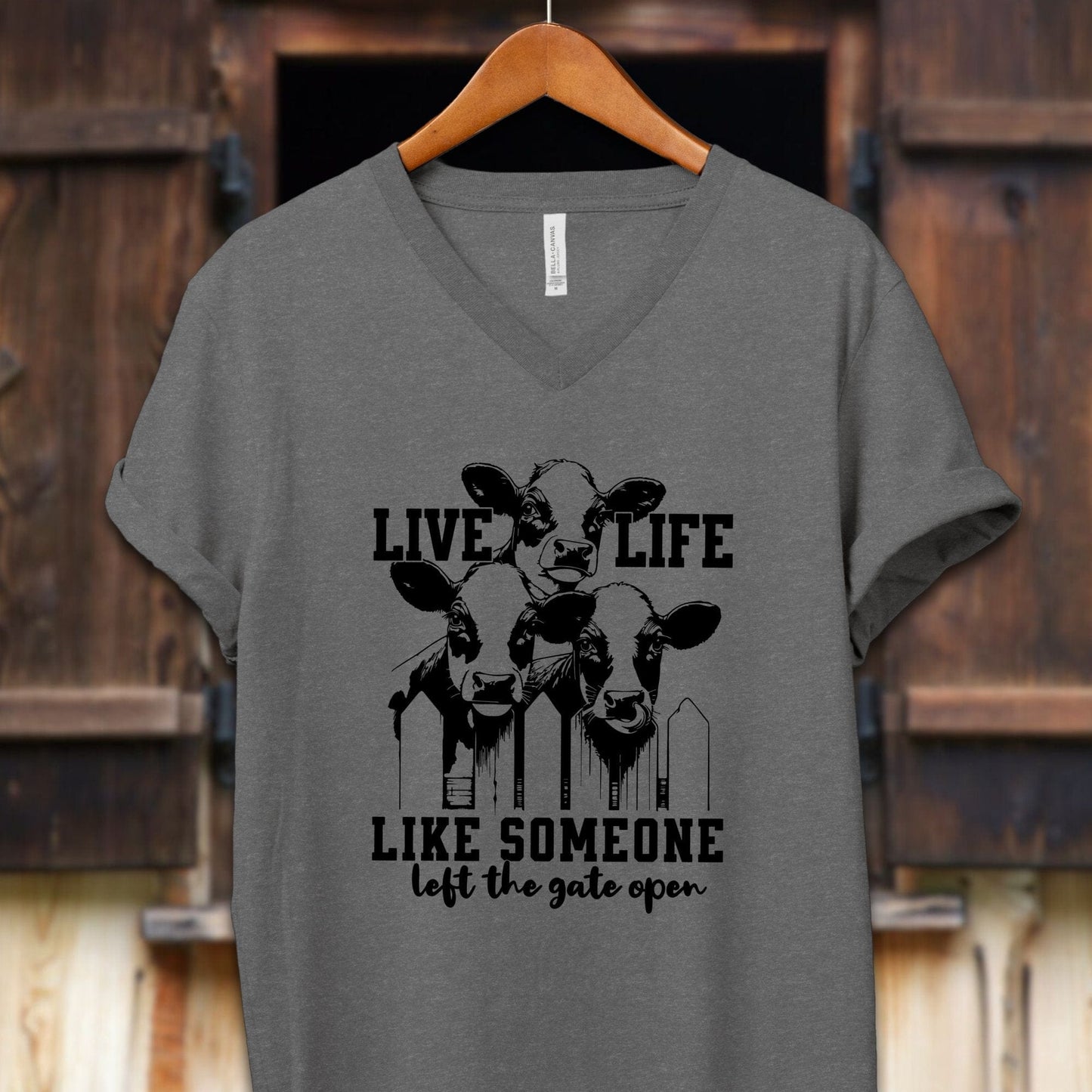 Unisex Shirt Adult V-neck / S / Deep Heather Live Life Like Shirt