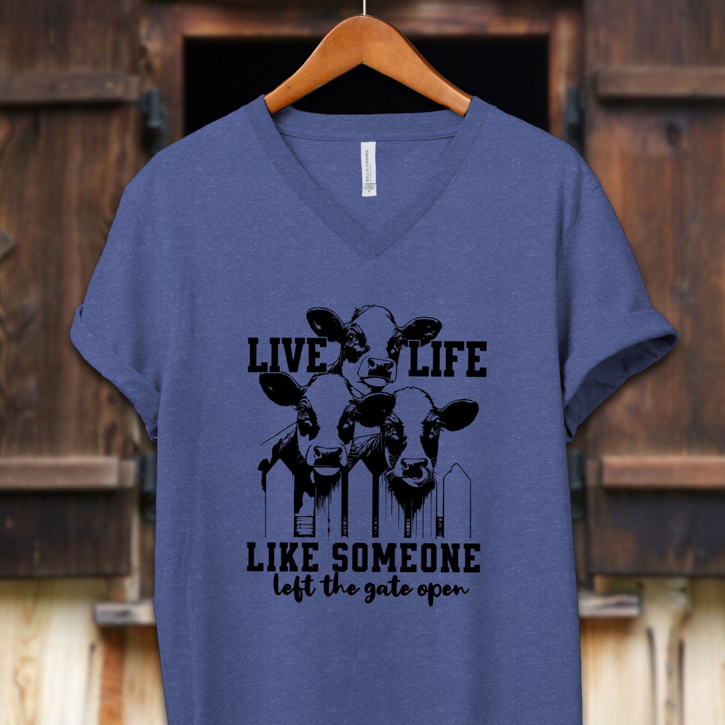 Unisex Shirt Adult V-neck / S / Heather True Royal Live Life Like Shirt