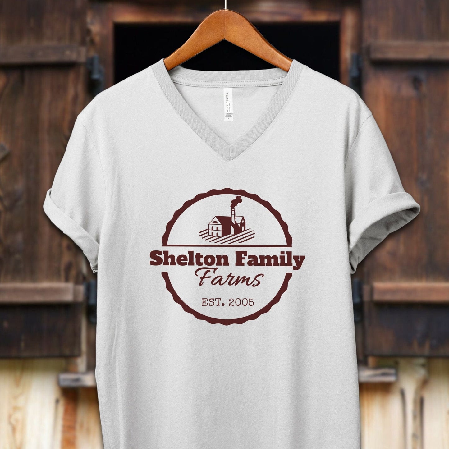 Unisex Shirt Adult V-neck / S / White Personalized Farm/Ranch Shirt