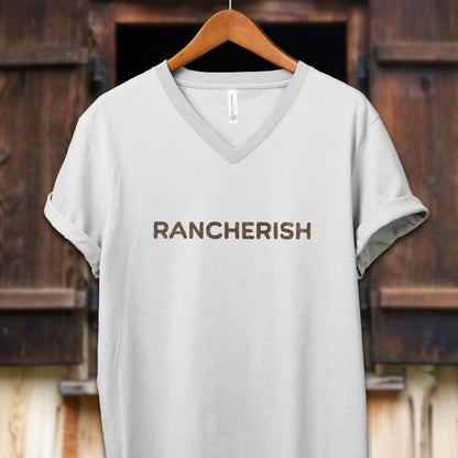 Unisex Shirt Adult V-neck / S / White Rancherish Shirt