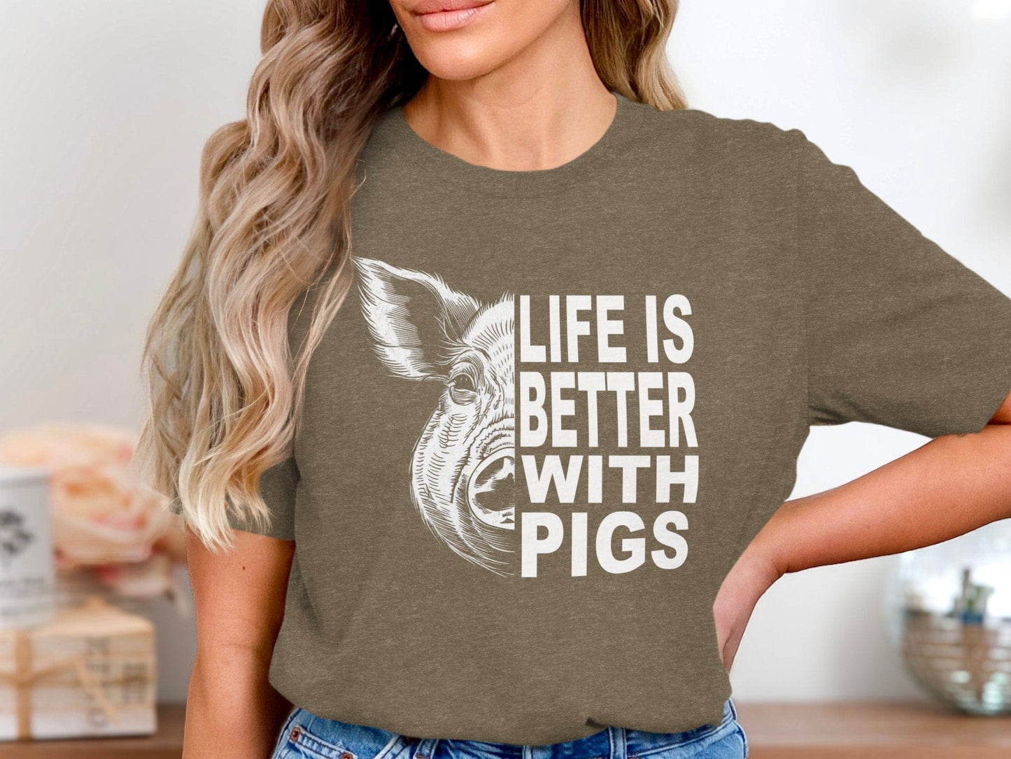 Unisex Shirt Life is Better with Pigs Shirt