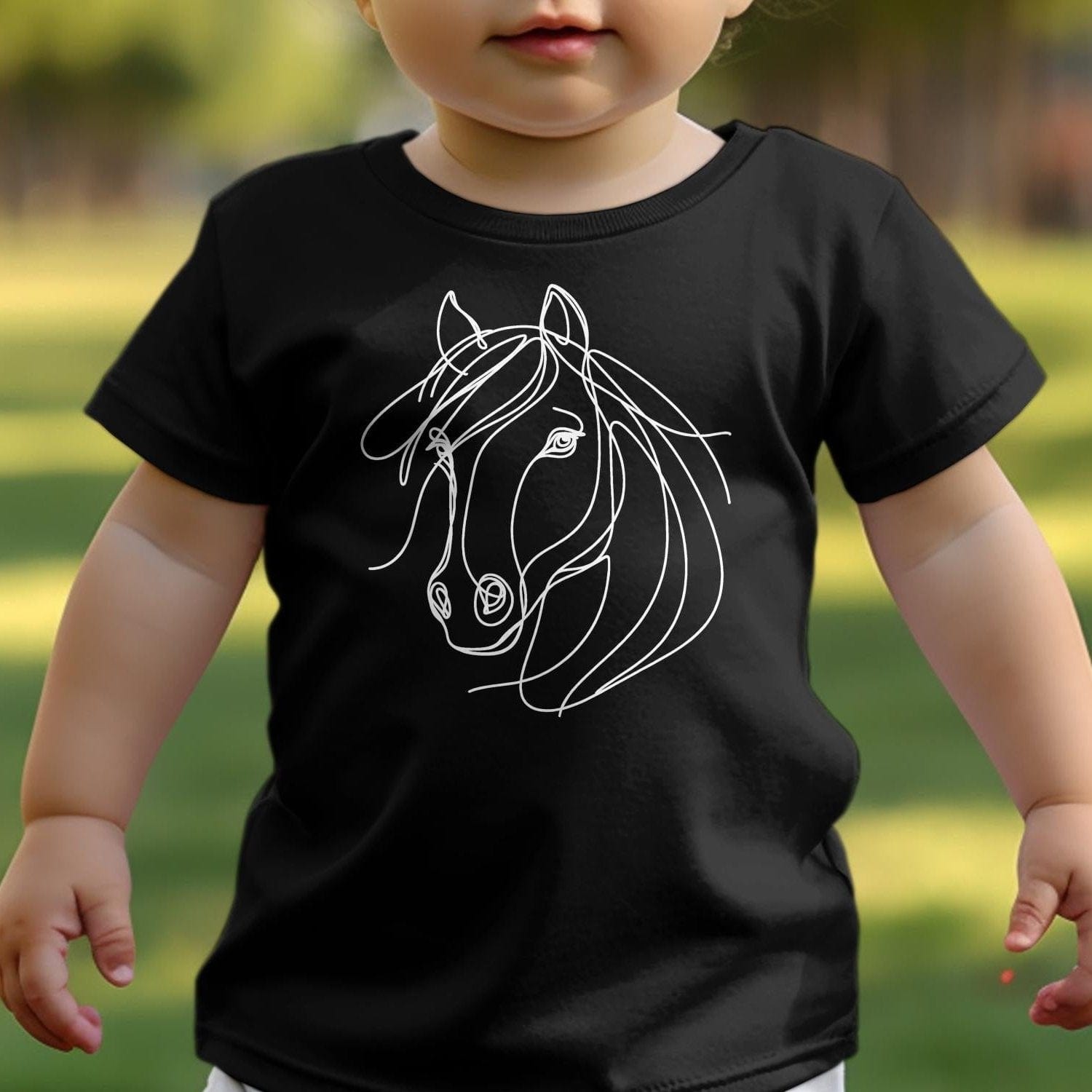 Youth Shirts Elegant Horse Line Art -Toddler Shirt