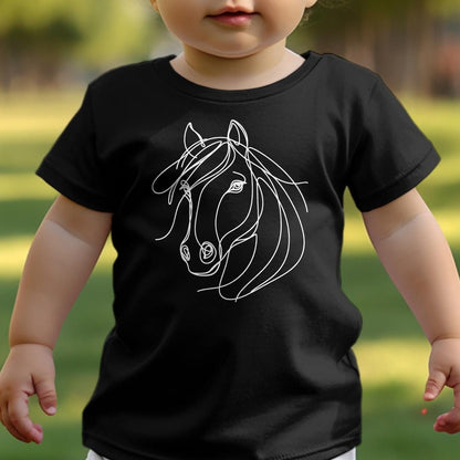 Youth Shirts Elegant Horse Line Art -Toddler Shirt