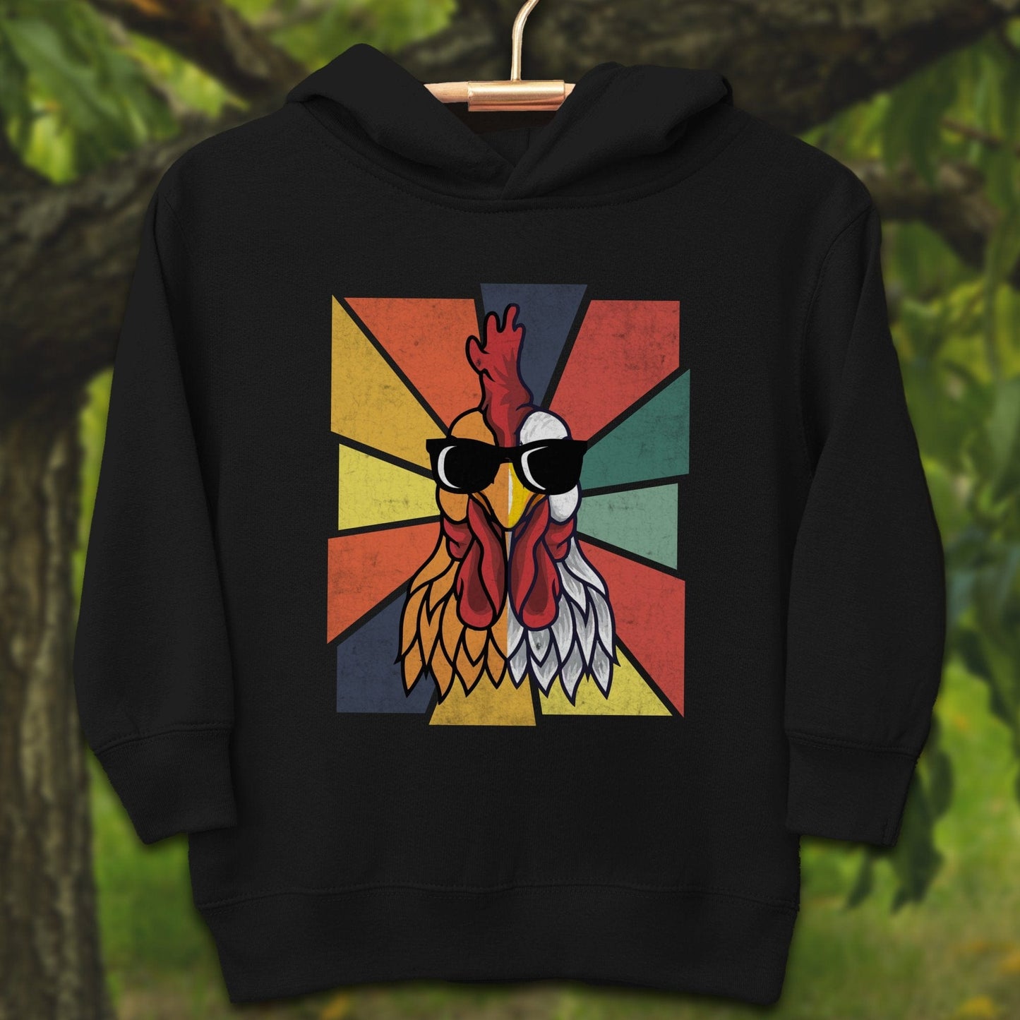 Youth Shirts Hooded Sweatshirt Toddler / 2T / Black Cool Rooster - Youth Shirt