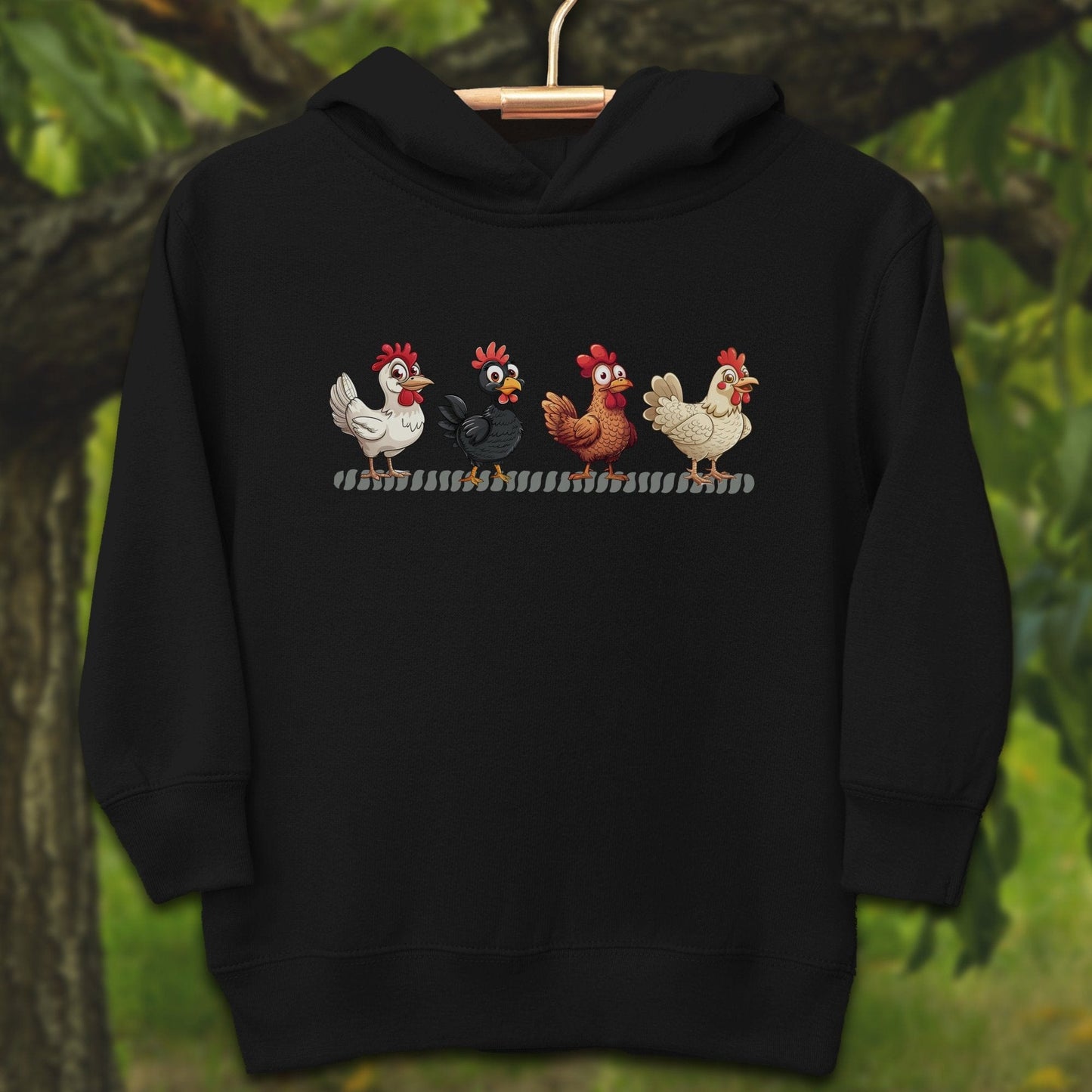 Youth Shirts Hooded Sweatshirt Toddler / 2T / Black Funny Chicken - Youth Shirt