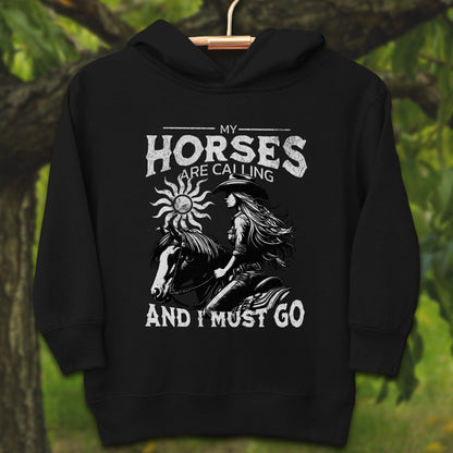 Youth Shirts Hooded Sweatshirt Toddler / 2T / Black My Horses are Calling - Youth Shirt