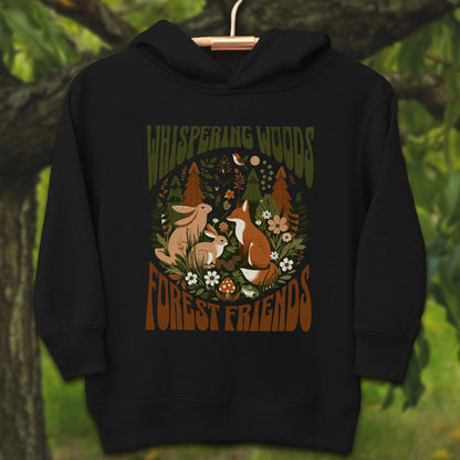 Youth Shirts Hooded Sweatshirt Toddler / 2T / Black Whispering Woods Forest Friends - Youth Shirt