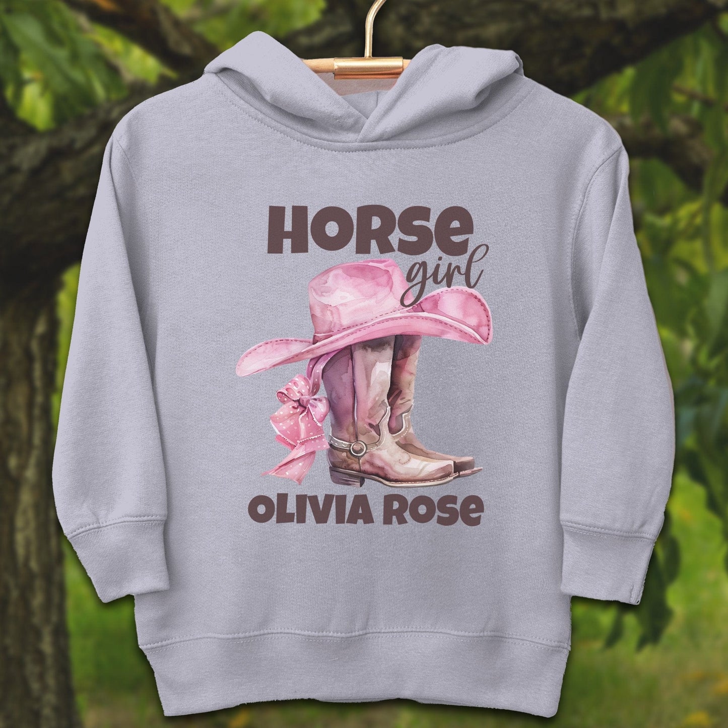 Youth Shirts Hooded Sweatshirt Toddler / 2T / Heather Personalized Horse Girl - Youth Shirt