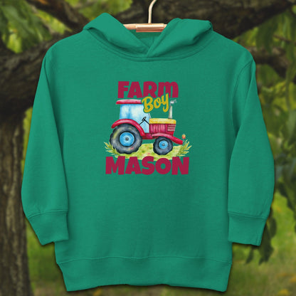 Youth Shirts Hooded Sweatshirt Toddler / 2T / Kelly Personalized Farm Boy - Youth Shirt