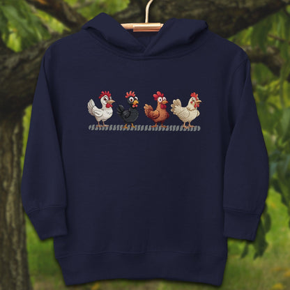 Youth Shirts Hooded Sweatshirt Toddler / 2T / Navy Funny Chicken - Youth Shirt