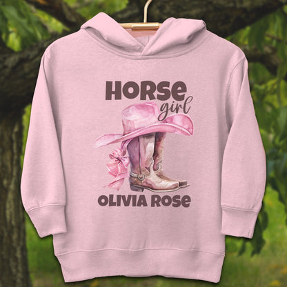 Youth Shirts Hooded Sweatshirt Toddler / 2T / Pink Personalized Horse Girl - Youth Shirt