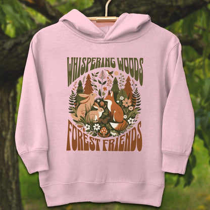 Youth Shirts Hooded Sweatshirt Toddler / 2T / Pink Whispering Woods Forest Friends - Youth Shirt