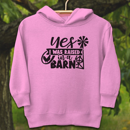 Youth Shirts Hooded Sweatshirt Toddler / 2T / Raspberry Yes I Was Raised In A Barn - Youth Shirt