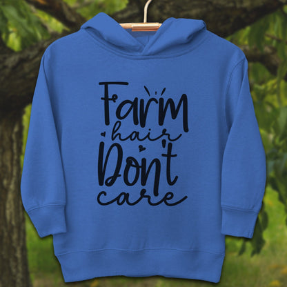 Youth Shirts Hooded Sweatshirt Toddler / 2T / Royal Farm Hair Don't Care - Youth Shirt