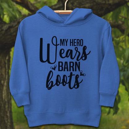 Youth Shirts Hooded Sweatshirt Toddler / 2T / Royal My Hero Wears Barn Boots - Youth Shirt