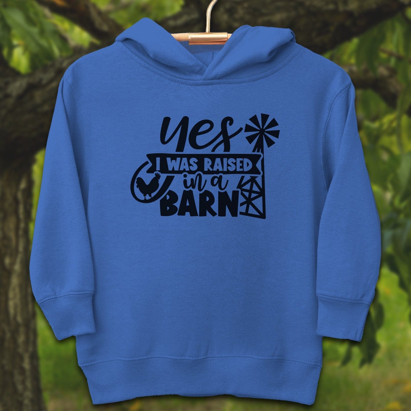 Youth Shirts Hooded Sweatshirt Toddler / 2T / Royal Yes I Was Raised In A Barn - Youth Shirt