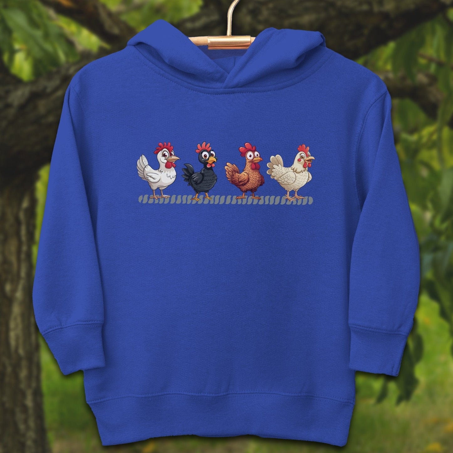 Youth Shirts Hooded Sweatshirt Toddler / 2T / Vintage Royal Funny Chicken - Youth Shirt