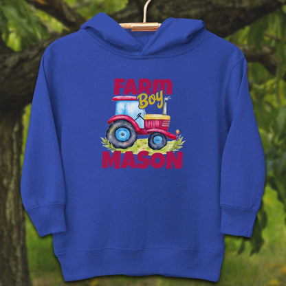 Youth Shirts Hooded Sweatshirt Toddler / 2T / Vintage Royal Personalized Farm Boy - Youth Shirt