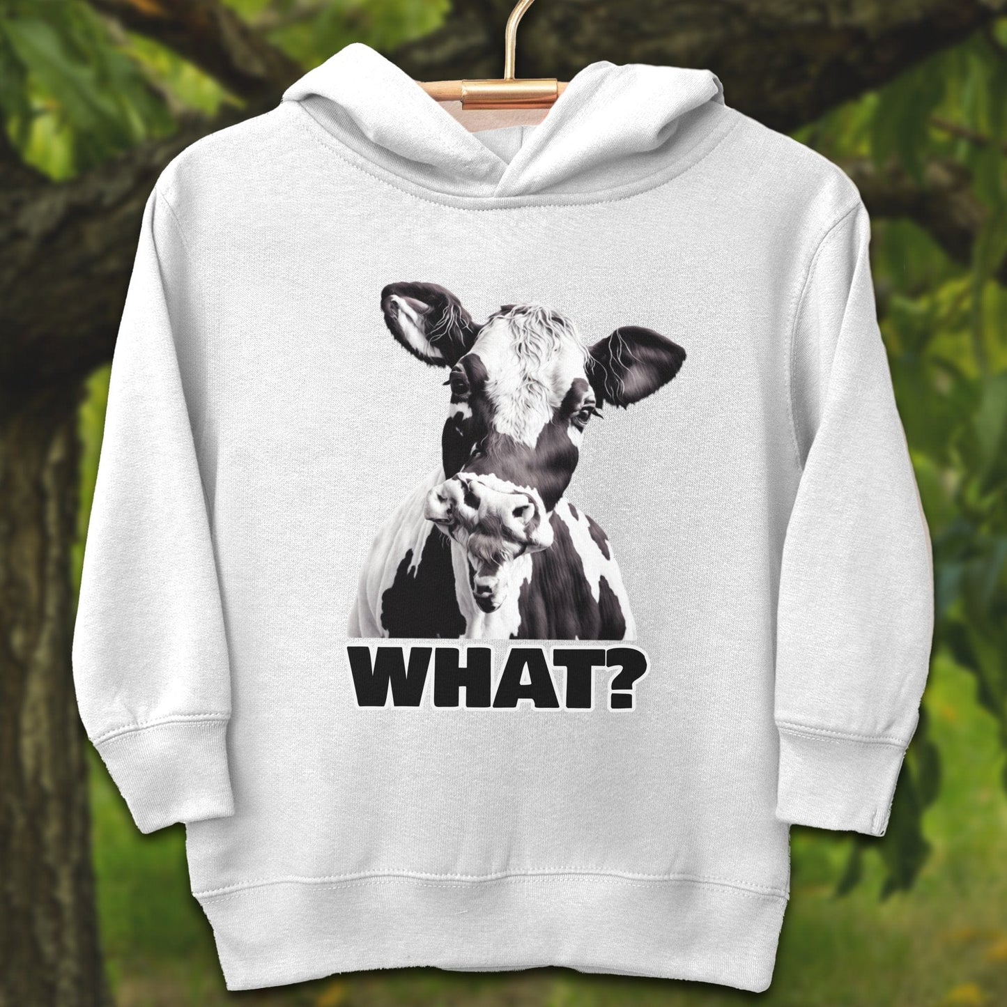 Youth Shirts Hooded Sweatshirt Toddler / 2T / White Cow - Youth Shirt