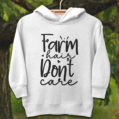 Youth Shirts Hooded Sweatshirt Toddler / 2T / White Farm Hair Don't Care - Youth Shirt