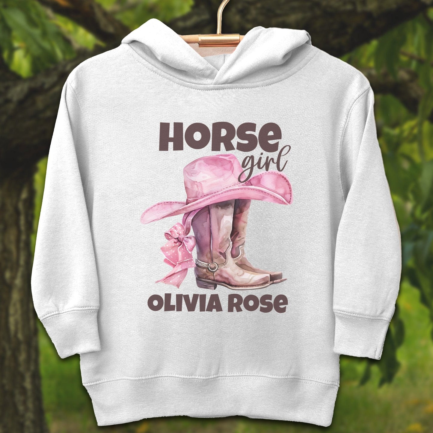 Youth Shirts Hooded Sweatshirt Toddler / 2T / White Personalized Horse Girl - Youth Shirt