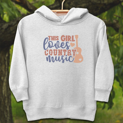 Youth Shirts Hooded Sweatshirt Toddler / 2T / White This Girl Loves Country Music - Youth Shirt