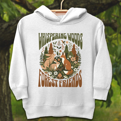 Youth Shirts Hooded Sweatshirt Toddler / 2T / White Whispering Woods Forest Friends - Youth Shirt