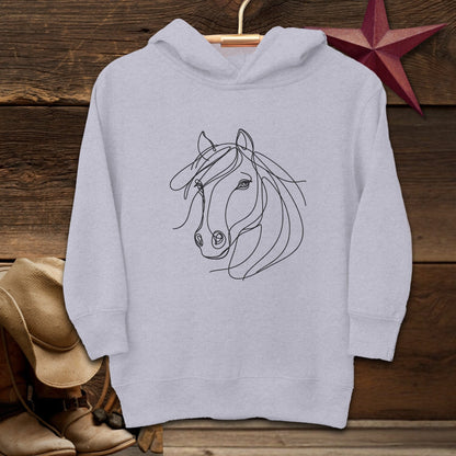 Youth Shirts Hooded Sweatshirt Toddler / Heather / 2T Elegant Horse Line Art -Toddler Shirt