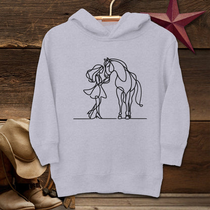 Youth Shirts Hooded Sweatshirt Toddler / Heather / 2T Lady and Horse Art Toddler Shirt