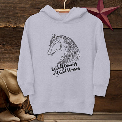 Youth Shirts Hooded Sweatshirt Toddler / Heather / 2T Wildflowers And Wild Horses - Toddler Shirt