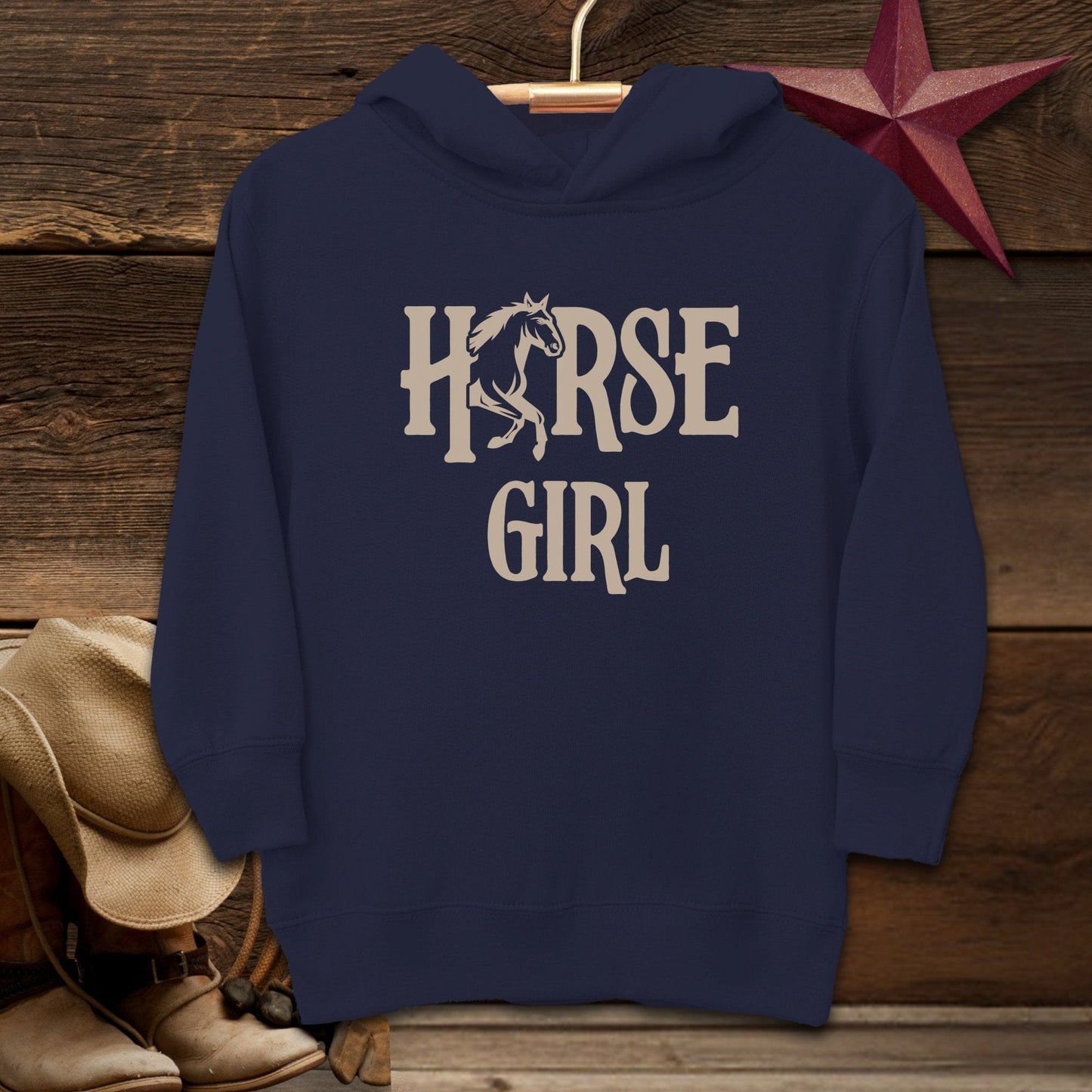 Youth Shirts Hooded Sweatshirt Toddler / Navy / 2T Horse Girl - Toddler Shirt