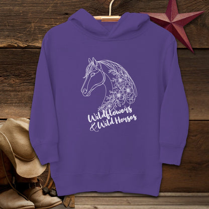 Youth Shirts Hooded Sweatshirt Toddler / Purple / 2T Wildflowers And Wild Horses - Toddler Shirt