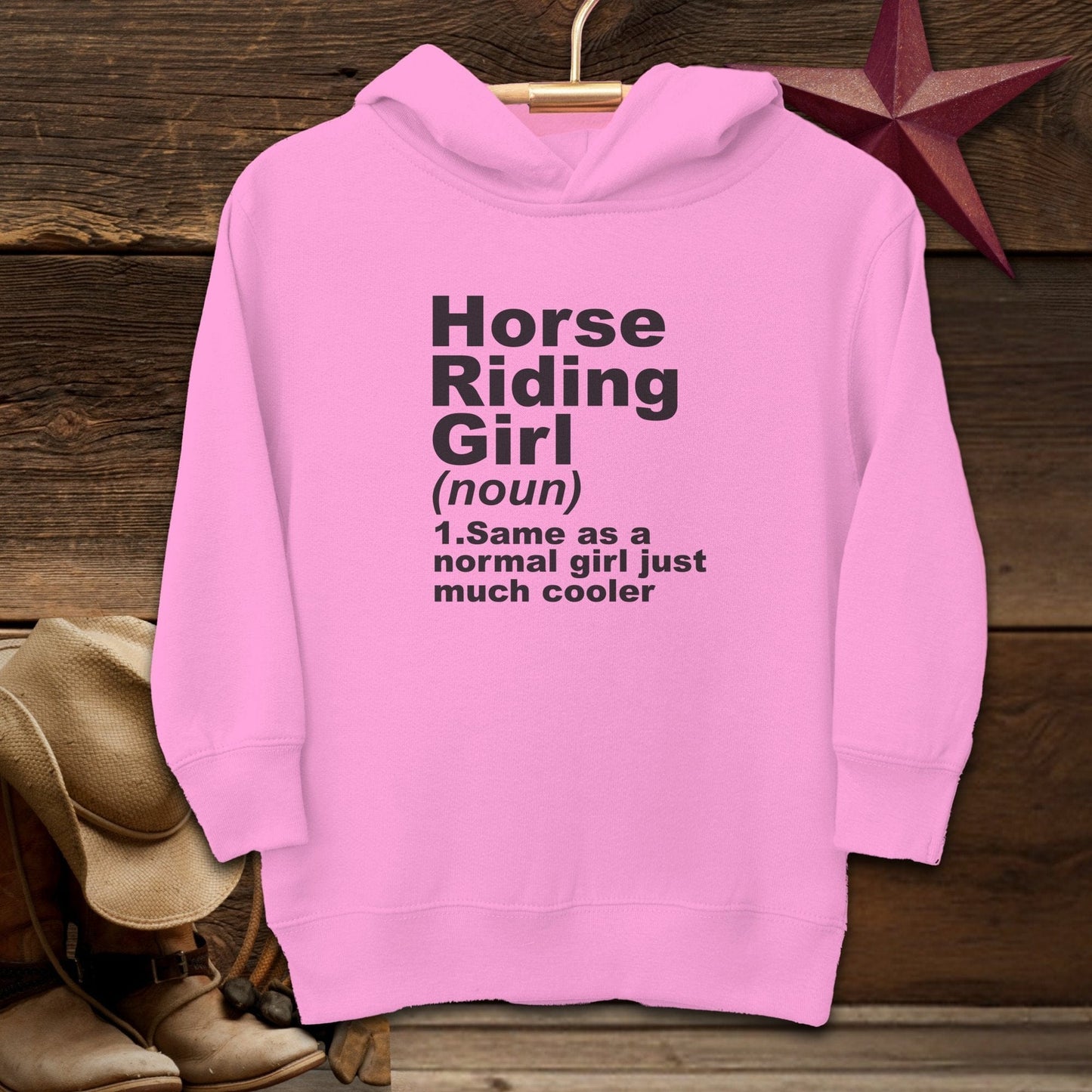 Youth Shirts Hooded Sweatshirt Toddler / Raspberry / 2T Horse Riding Girl Definition Shirt