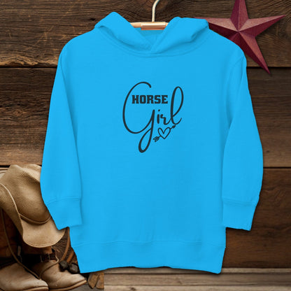 Youth Shirts Hooded Sweatshirt Toddler / Turquoise / 2T Horse Girl with Arrow Heart Shirt