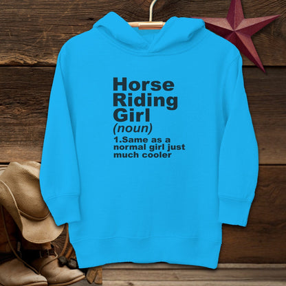 Youth Shirts Hooded Sweatshirt Toddler / Turquoise / 2T Horse Riding Girl Definition Shirt