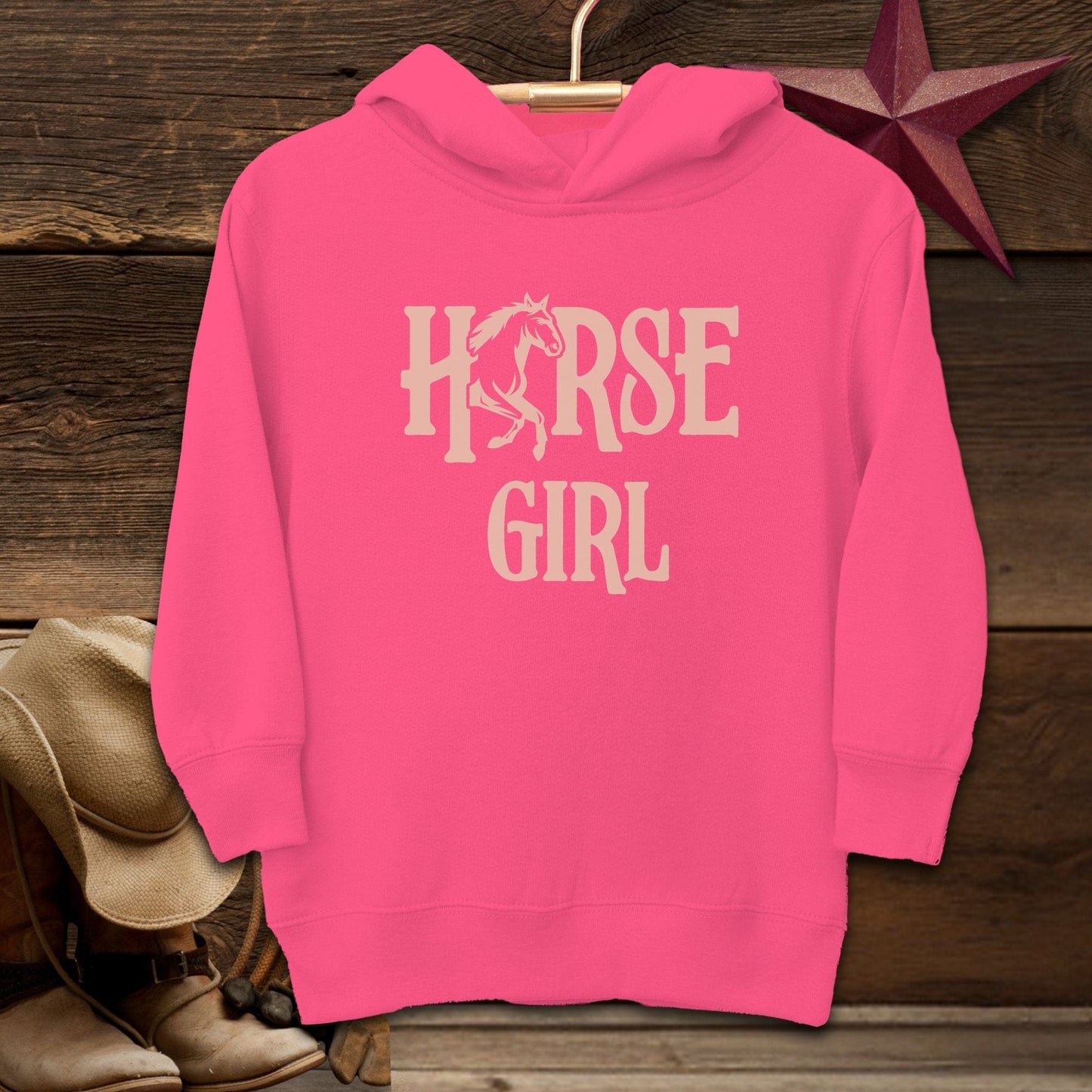 Youth Shirts Hooded Sweatshirt Toddler / Vintage Hot Pink / 2T Horse Girl - Toddler Shirt