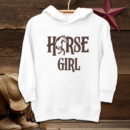 Youth Shirts Hooded Sweatshirt Toddler / White / 2T Horse Girl - Toddler Shirt