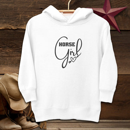 Youth Shirts Hooded Sweatshirt Toddler / White / 2T Horse Girl with Arrow Heart Shirt