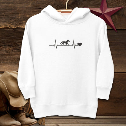 Youth Shirts Hooded Sweatshirt Toddler / White / 2T Horse Heartbeat Shirt