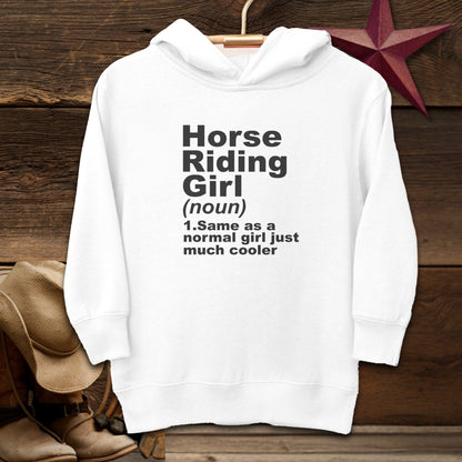 Youth Shirts Hooded Sweatshirt Toddler / White / 2T Horse Riding Girl Definition Shirt