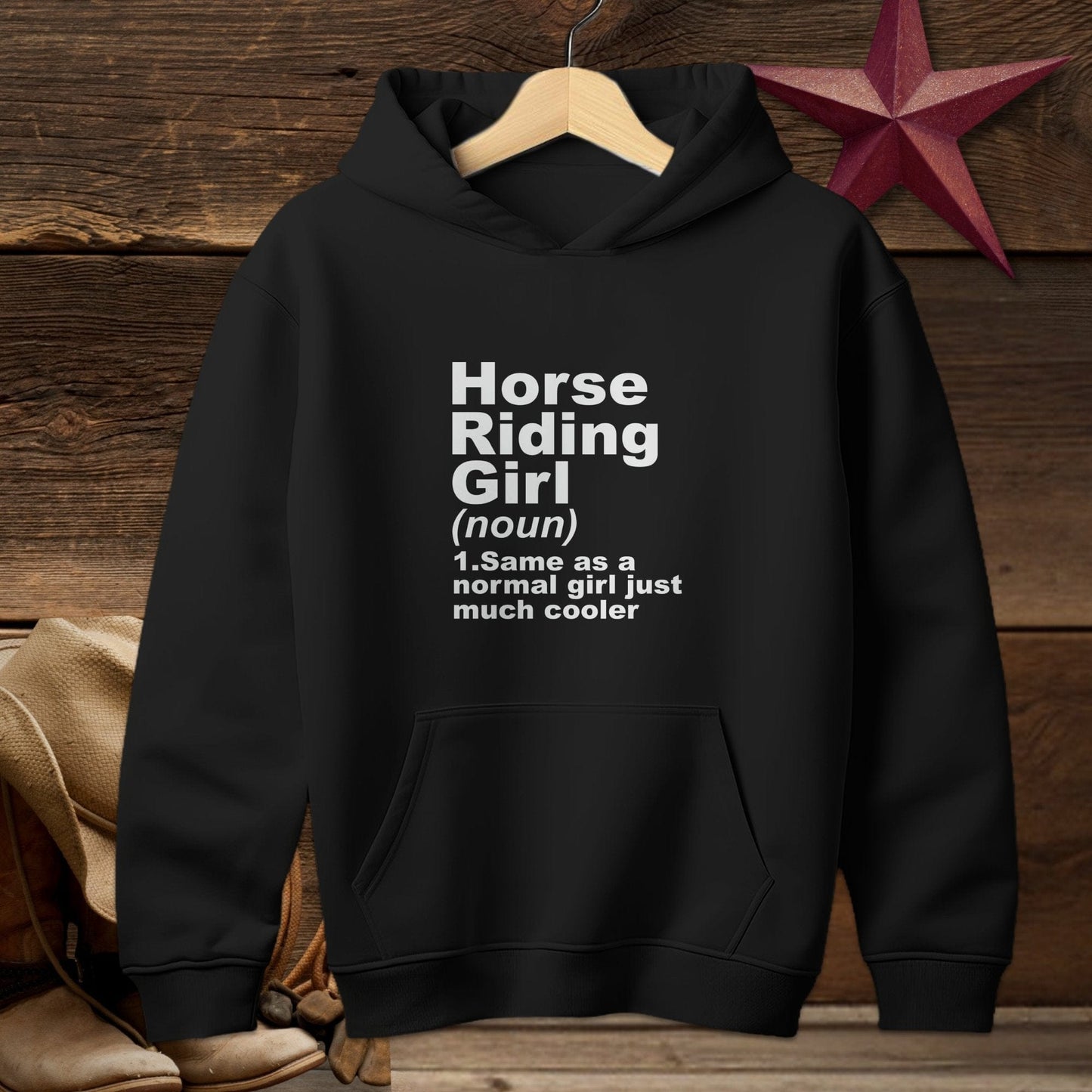 Youth Shirts Hooded Sweatshirt Youth / Black / S Horse Riding Girl Definition Shirt