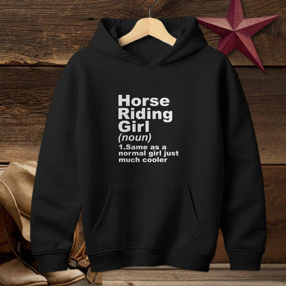 Youth Shirts Hooded Sweatshirt Youth / Black / S Horse Riding Girl Definition Shirt