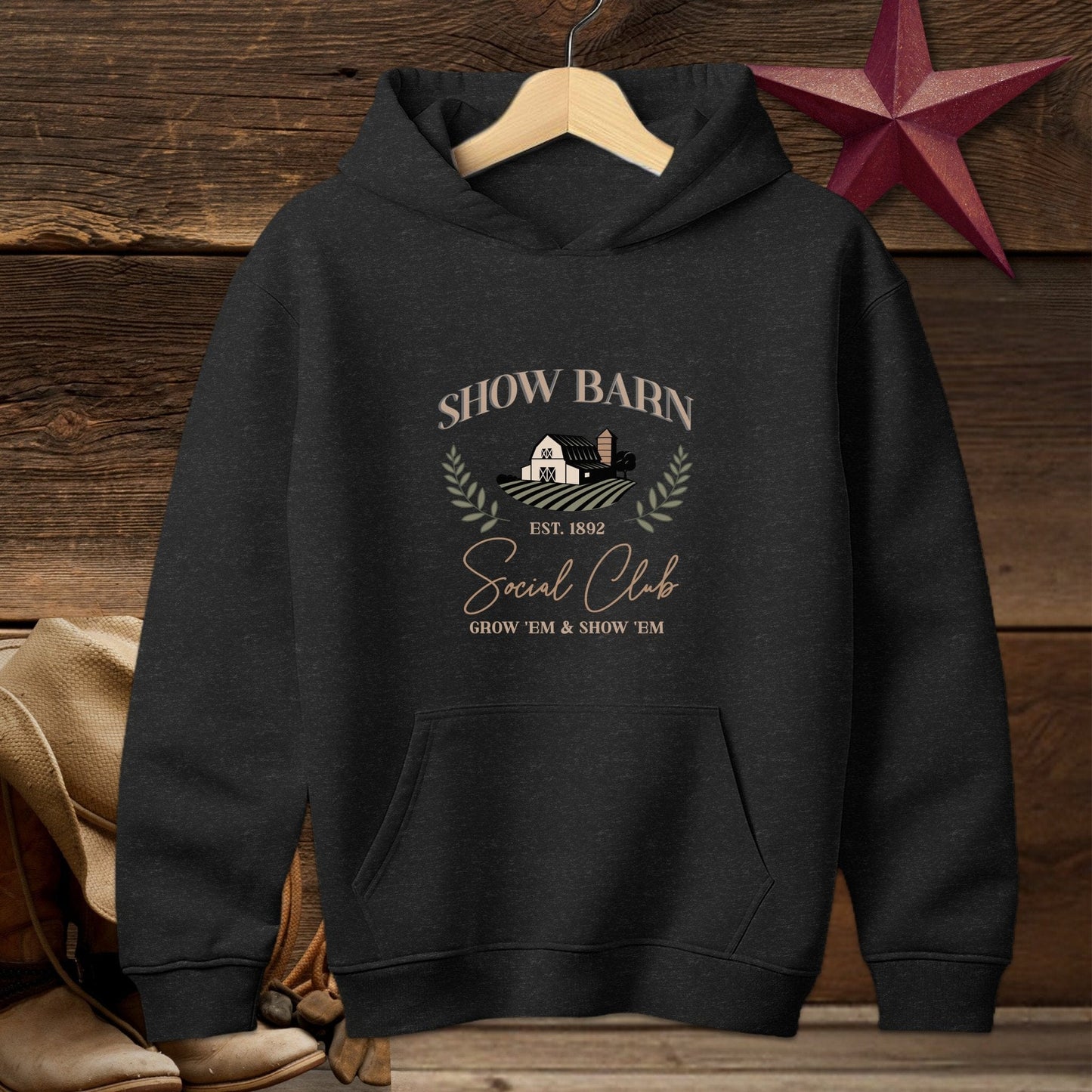 Youth Shirts Hooded Sweatshirt Youth / Black / S Show Barn Social Club - Youth Shirt